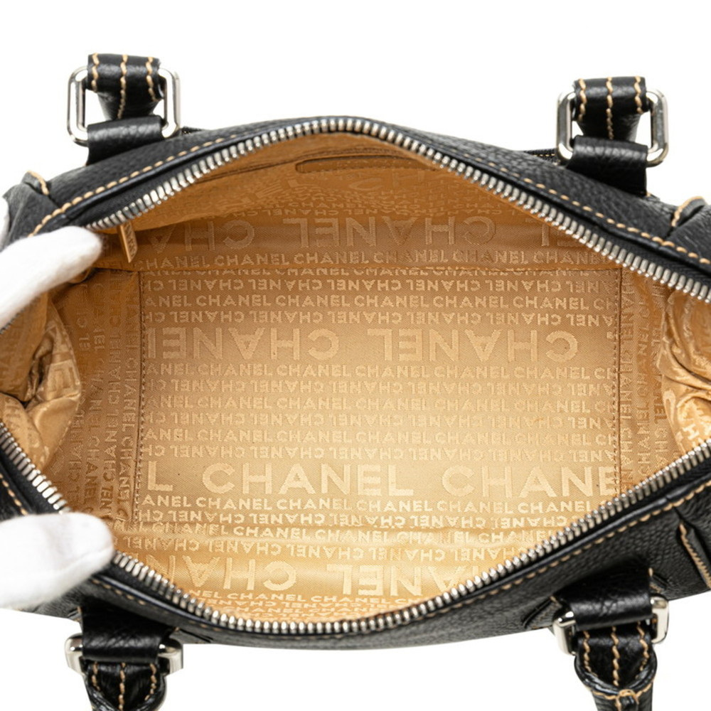 CHANEL Black Leather Boston Bag - Picture 5 of 9